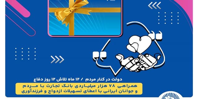 همراهی 78 هزار میلیاردی بانک تجارت با مردم و جوانان ایرانی با اعطای تسهیلات ازدواج و فرزندآوری | انرژی نویس
